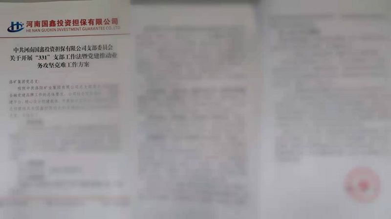 国鑫担保创新开展“三三一”支部工作法助推新业务产品落地