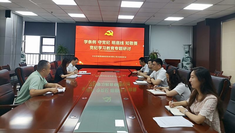 国鑫担保党支部开展党纪学习教育专题研讨会