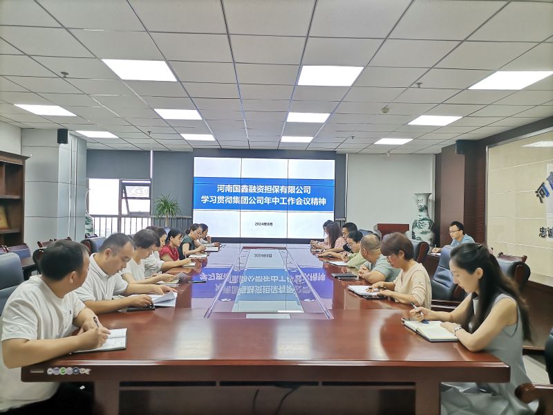 国鑫担保召开专题会议学习贯彻集团公司年中工作会议精神